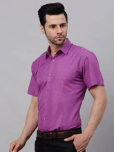 Men's Cotton Solid Half Sleeves Formal Shirt-SF-811